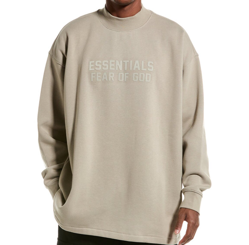 Essentials Crewneck Sweatshirt Sweater Men Oatmeal Heather SIZE LARGE